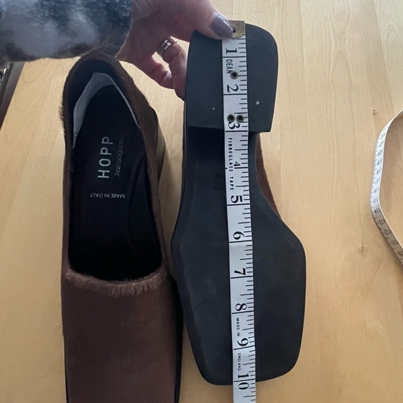 HOPP Made in Italy Leather Bare Loafer Toffee Calf Hair, SZ 6.5 - Picture 15 of 15